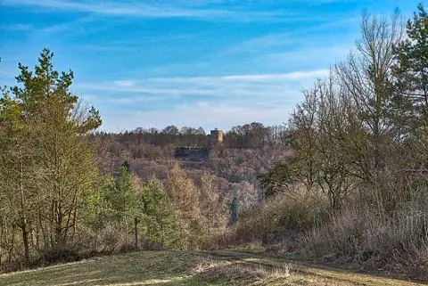 Blick auf den Magnusturm, vom Lindlein auf dem Prelitz