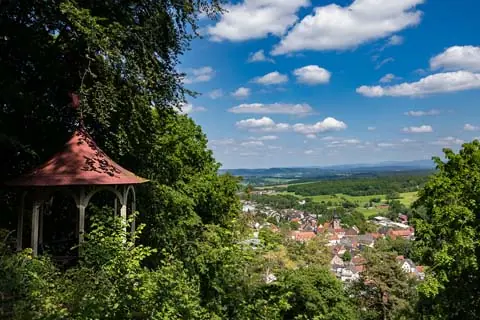 Blick vom Sonnentempel nach Kasendorf