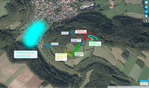 Luftbild vom Bayernatlas mit Beschriftung von mir