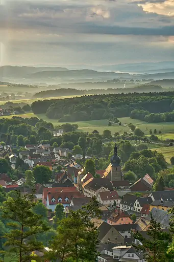 Blick Sonnentempel Auf Kasendorf