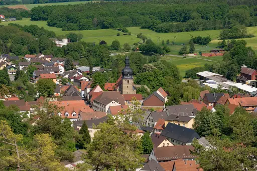 Blick Vom Sonnentempel Auf Kasendorf