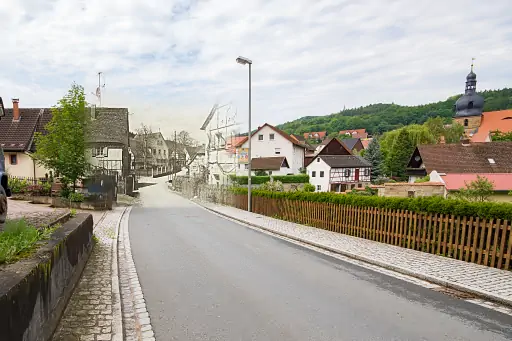 Ortseinfahrt Kasendorf Aus Richtung Thurnau Montage