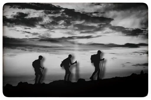 Wandern Schwarz Weiss