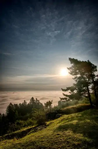 Wolkendecke Sonnenaufgang Goerauer Anger