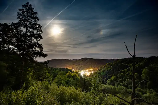 Nachts Blick Vom Prelitz Auf Den Turmberg Kasendorf